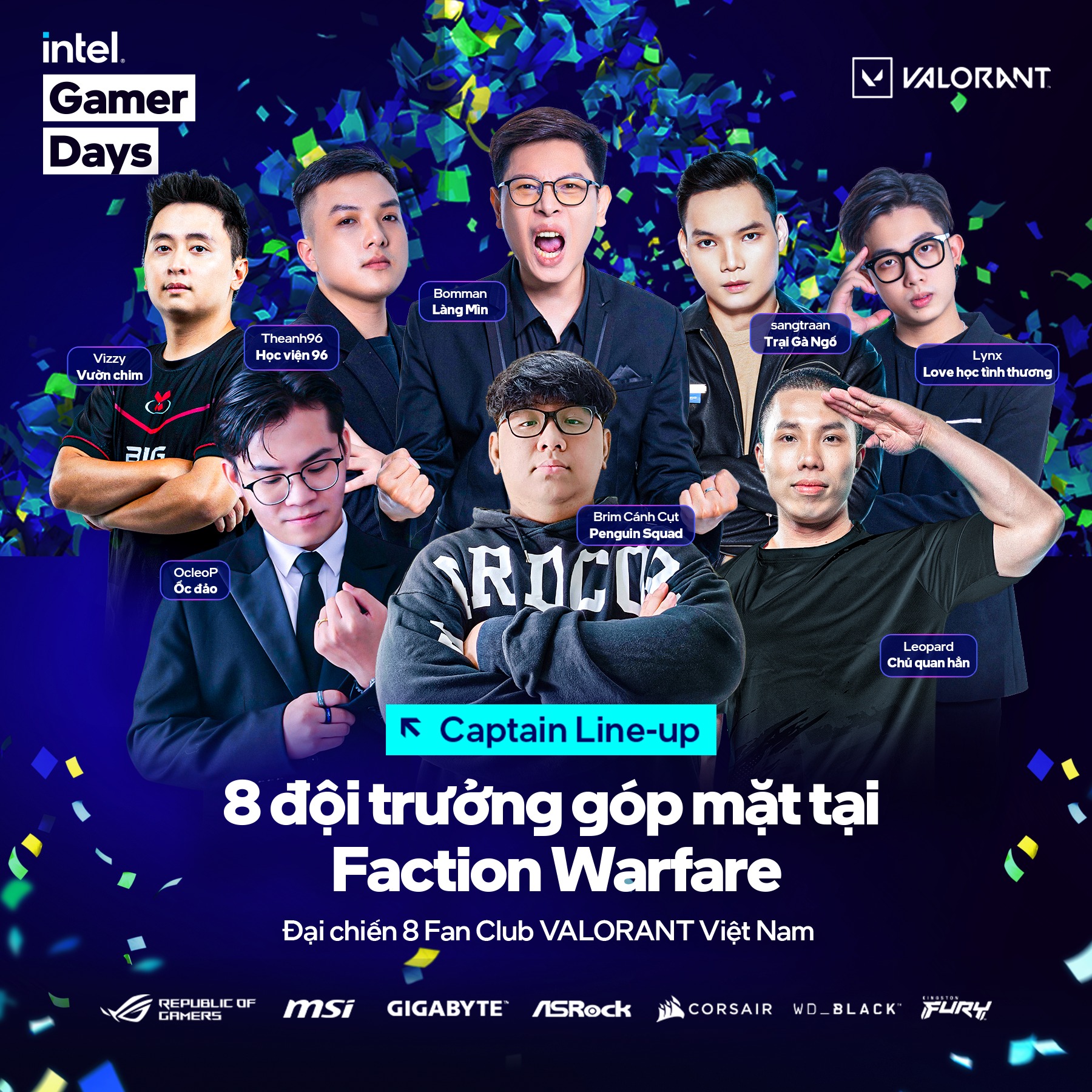 LỘ DIỆN 8 ĐỘI TRƯỞNG CỦA 8 FANCLUB TẠI GIẢI ĐẤU FACTION WARFARE